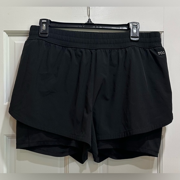 DSG Pants - DSG Womens Black Elastic Waist Pull On Activewear Short Size Large